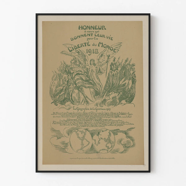 Historical poster 1918 tribute to the fighters for freedom