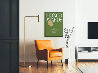 Honor Awards Poster Green and Gold - Event Wall Decoration