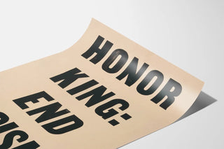 Wall Poster Honor King End Racism