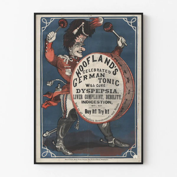 Vintage poster Hoofland's German Tonic - Retro medicinal wall decoration