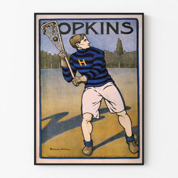 Vintage poster of Hopkins lacrosse player 1905
