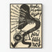 Vintage black and white wall poster with stylized character