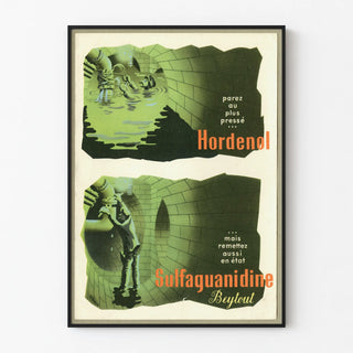 Vintage advertising poster for Hordenol and Sulfaguanidine