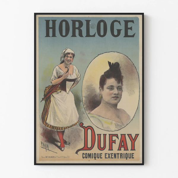 Vintage poster of the eccentric and humorous Dufay clock