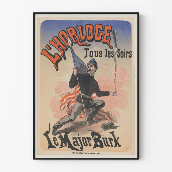 Vintage Decorative Poster The Major Burk Clock