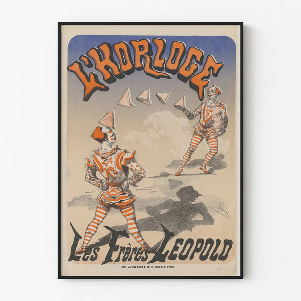 Vintage poster L'Horloge Les Frères Léopold for wall decoration