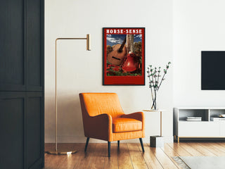 Vintage Poster Horse Sense with Guitar and Equestrian Saddle