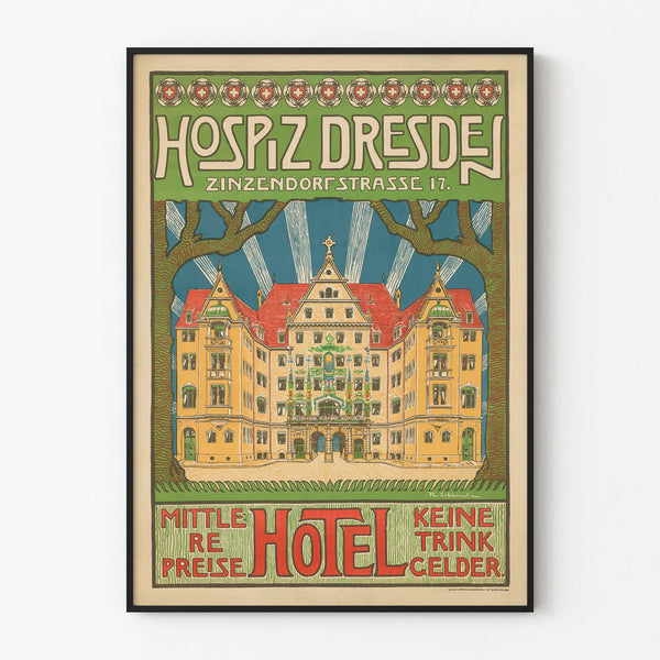 Vintage poster Hospiz Dresden - Iconic hotel wall decoration