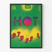 Exhibition poster for Hot Stuff sculpture in cast metal