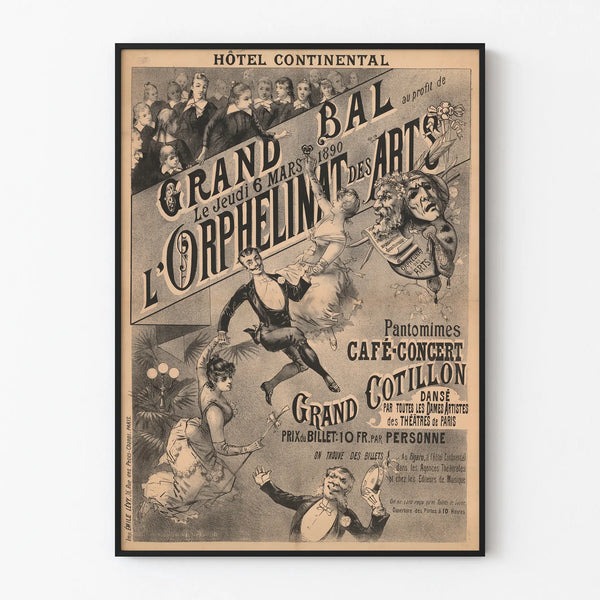 Vintage Poster of the Grand Ball at Hôtel Continental 1890