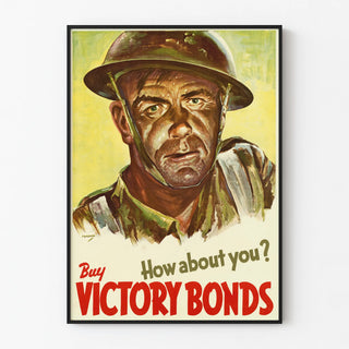 Vintage Poster Soldier War Buy Victory Bonds