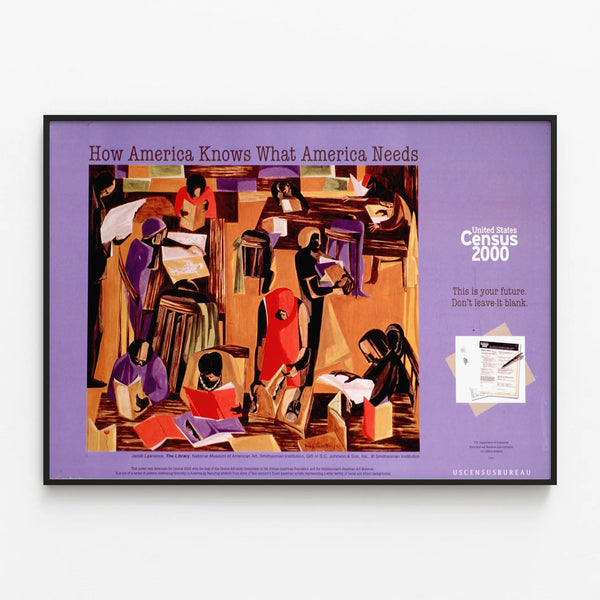 Wall Poster 'How America Knows What America Needs' Census 2000 — framed artwork on a wall