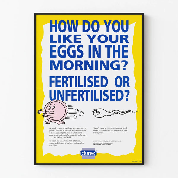 Vintage Durex Safety Sex Poster from the 1990s