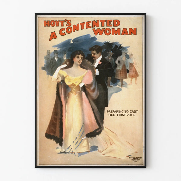 Vintage poster A Contented Woman - Retro wall decoration