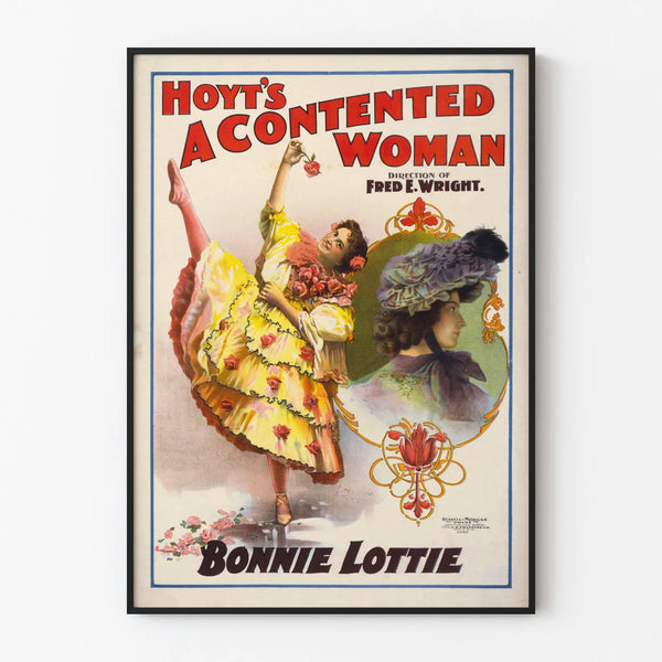 Vintage poster Hoyt's A Contented Woman - Retro wall decoration poster