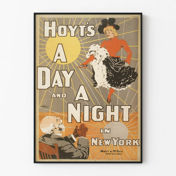 Vintage Poster 'Hoyt's A Day and A Night in New York' for Wall Decoration