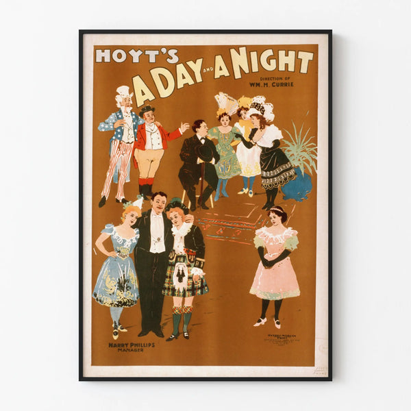 Vintage Poster A Day and a Night - Theater Wall Decoration