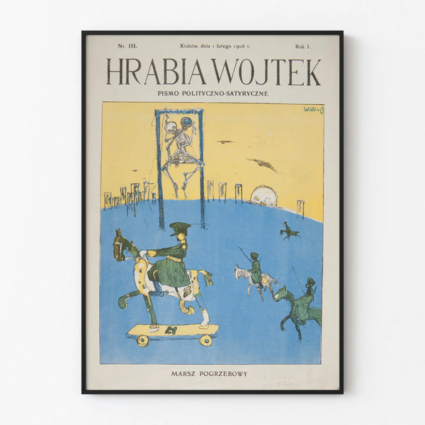 Vintage German Satirical Poster Funeral March 1906