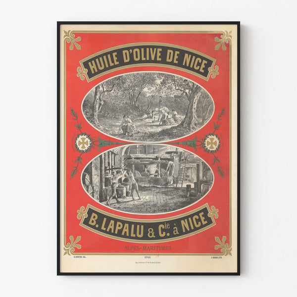 Vintage poster of Nice Olive Oil B. Lapalu & Cie