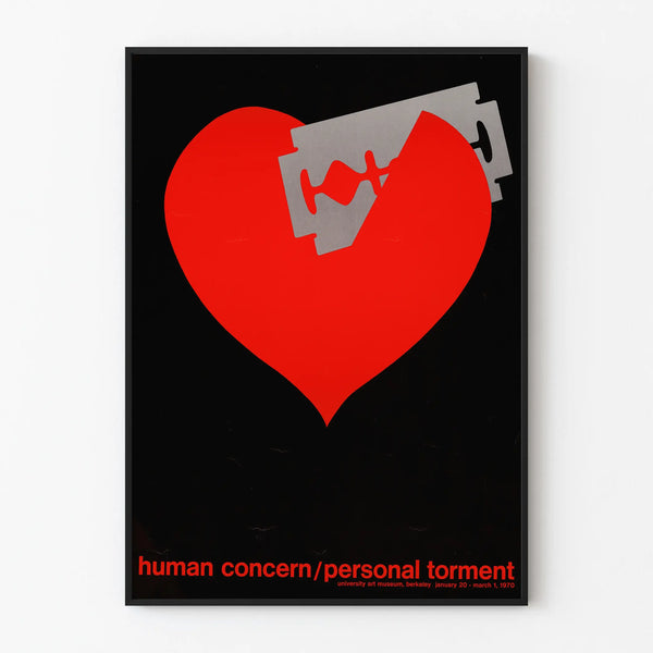 Decorative Poster Heart and Razor Blade - Human Concern / Personal Torment