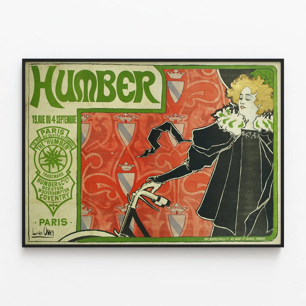 Vintage Humber poster for Parisian wall decoration — framed artwork on a wall