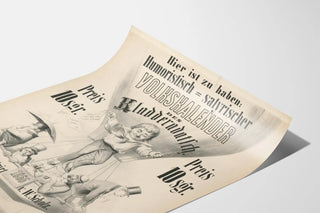 Vintage satirical poster of the popular calendar 1866