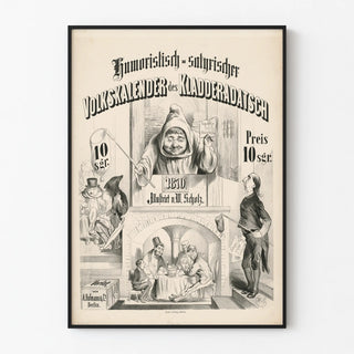 Vintage Humorous Poster Volkskalender 1870