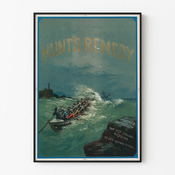 Vintage Hunt's Remedy Poster Nautical Wall Decoration