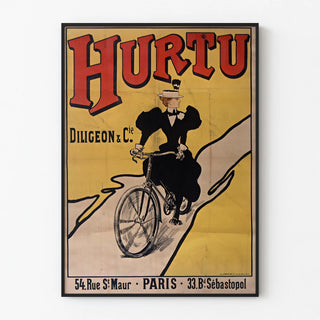 Vintage poster Hurty Diligeon & Cie Paris by bicycle