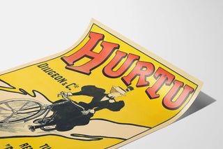 Vintage Hurtu poster for reinforced bicycle tubes