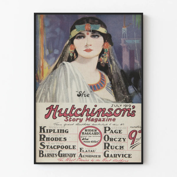 Vintage poster of Hutchinson's Story Magazine cover July 1919