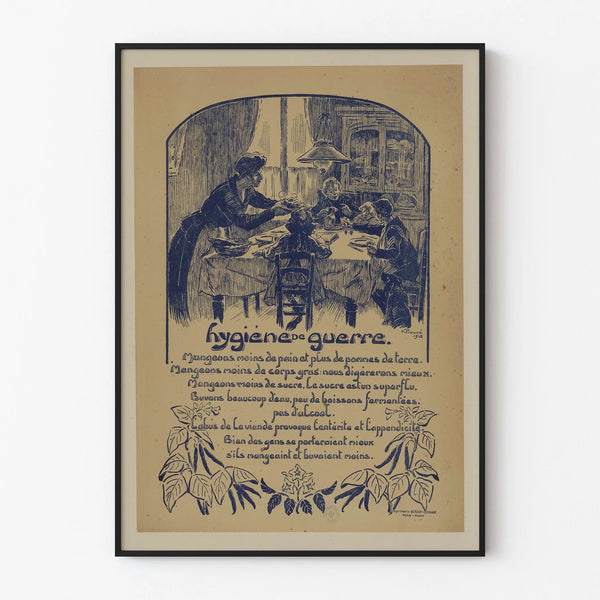 Vintage war hygiene poster – Historic wall decoration