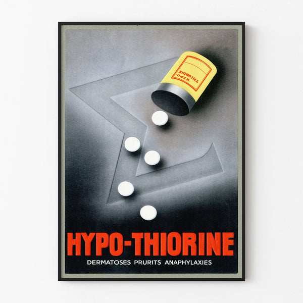 Vintage Hypo-Thiorine Poster for Medical Wall Decoration