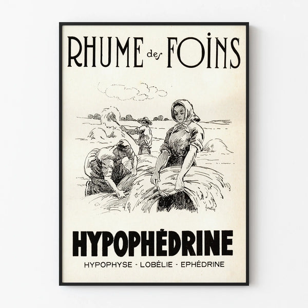 Vintage Poster Hay Fever Hypophédrine Wall Decoration