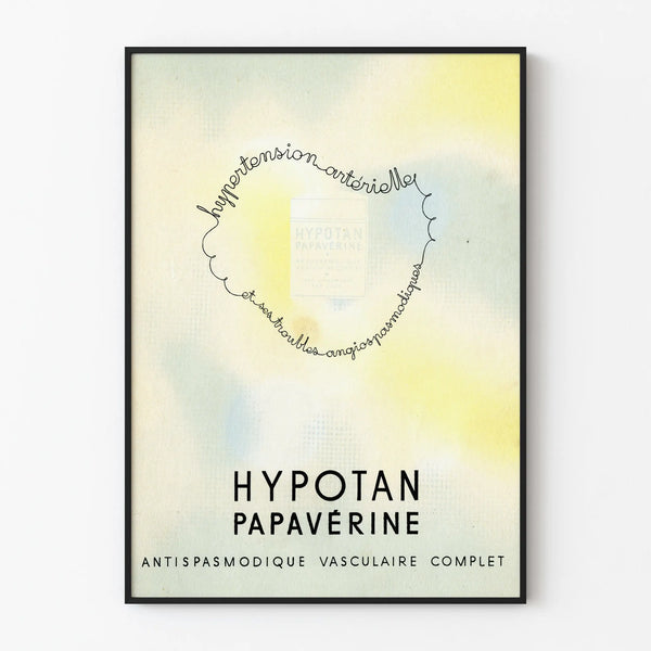 Vintage poster Hypotan Papaverine for migraine relief and antispasmodic