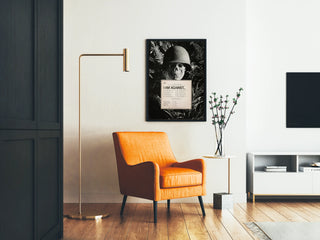Anti-War Wall Poster with Helmeted Skull