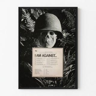 Anti-War Wall Poster with Helmeted Skull