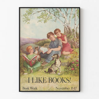 Vintage Poster I Like Books - Book Week November