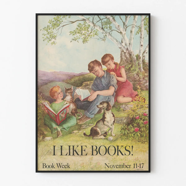 Vintage Poster I Like Books - Book Week November