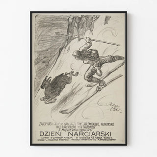 Vintage poster for the International Ski Day in Zakopane 1910