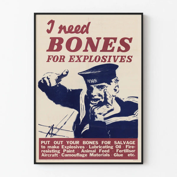 Wall Poster I Need Bones for Explosives - Vintage Marine Decoration