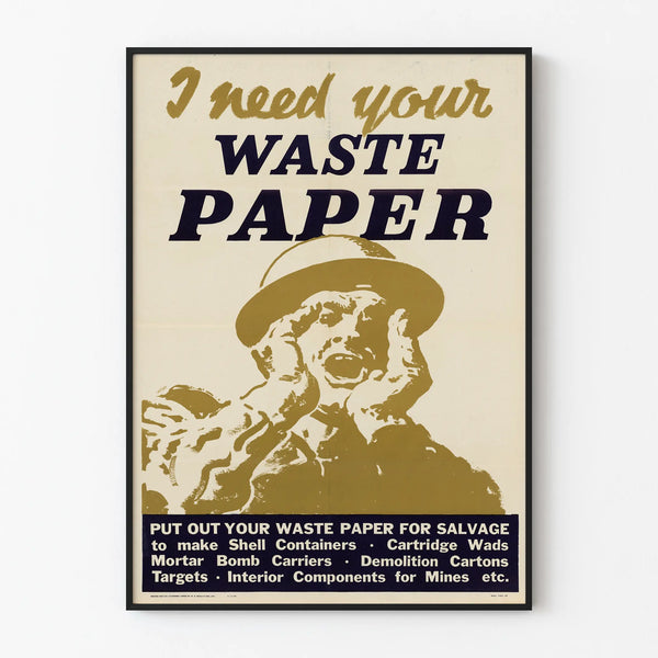 Vintage poster encouraging paper recycling