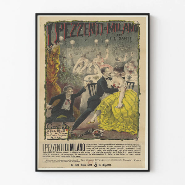 Vintage poster I Pezzenti di Milano for wall decoration