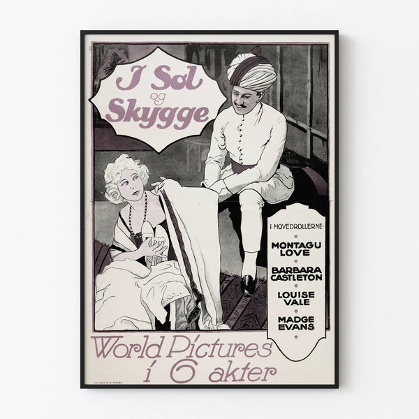 Vintage poster I Sun and Shadow - Retro cinema wall decoration