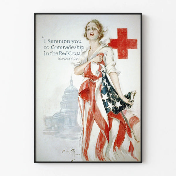 Vintage poster supporting the American Red Cross