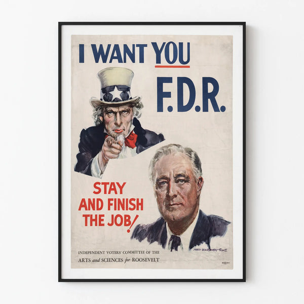 Vintage Poster I Want You F.D.R. for Wall Decoration