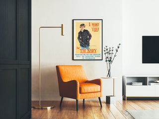Vintage Military Poster I Want You for The Navy