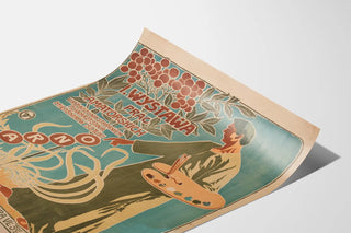 Vintage poster of amateur art exhibition with painter and palette