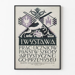 Vintage poster for industrial art school exhibition