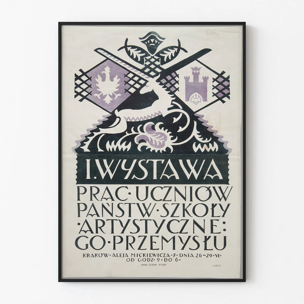 Vintage poster for industrial art school exhibition